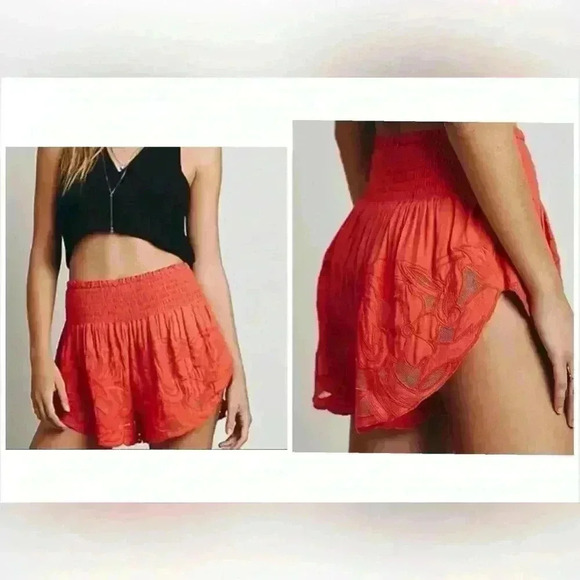 Free People Pants - Free people Embroidered Short Coral Size XS